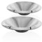 COM-FOUR® 2x tazones de acero inoxidable - juego de tazones de acero inoxidable - tazones decorativos - tazones planos para servir de metal - fruteros (2 piezas - 30x8 cm)