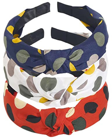 scicent Haarreifen Damen Mädchen Boho Knot Haarband Haarbänder Haarreif Headband Geknotet Stirnbänder für Frauen Dünn Breites Vintage Hairbands, 3 Stück - 11008