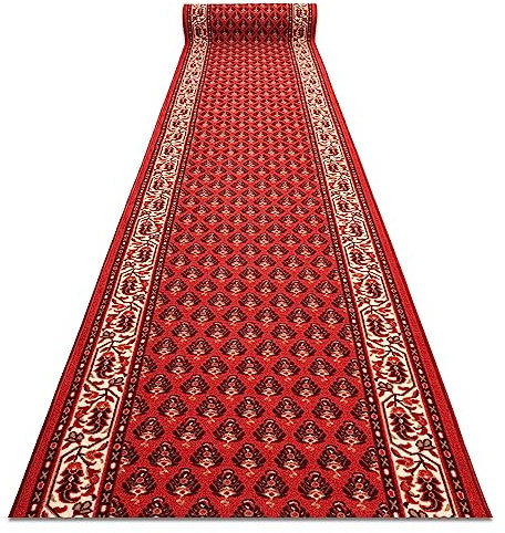 rugsx Antirutsch Teppichläufer Inko - klassischer Kurzflor für Küche, Flur & Wohnzimmer, Meterware, rot 57x120 cm