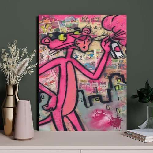 1000 Teile, Impossible Puzzle, Geschicklichkeitsspiel Für Die Ganze Familie, Farbenfrohes Legespiel, Erwachsenenpuzzle Ab 12 Jahren,Doodle Pink Panther Puzzles(75x50cm)-Z340