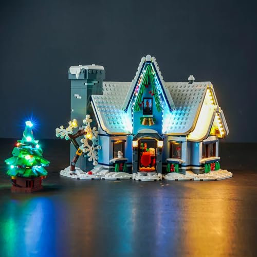 BrickBling Led Licht Set Kompatibel mit Lego 10293 Santa’s Visit (Kein Modell), Dekorationsbeleuchtungsset für Creator Besuch des Weihnachtsmanns Kreative Spielzeug