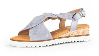 Gabor Damen Keilsandalen, Frauen Sandalen,Moderate Mehrweite (G),offene Schuhe,Strandschuhe,Keilsandaletten,Azur (Kork/Creme),41 EU / 7.5 UK