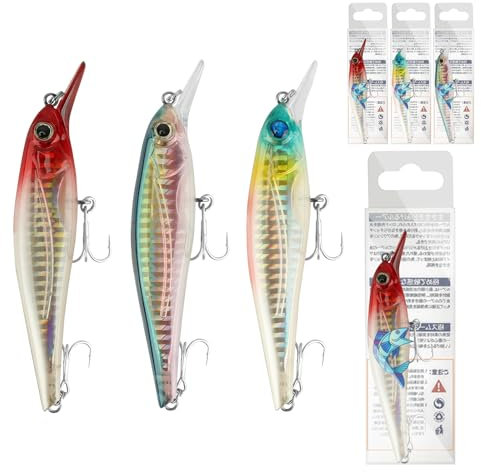 Nelxsene Wobbler Set für Zander barsch Forelle Hecht Angeln,Floating Minnow Lure,Artificial Hard Bait Fishing Lure,95mm Wobler Crankbait,Twitchbait Angelzubehör