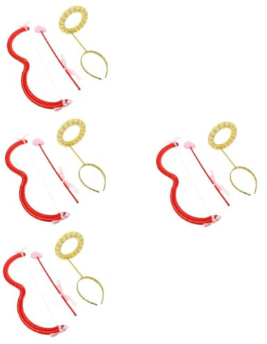 ABOOFAN 4 Sätze Amor Bogen Und Pfeil Engel Haarbänder Valentinstag Amor Stirnbänder Valentinstag Amor Pfeil Pfeil- Und Bogenstütze Liebesschleife Disc-haarreifen Erwachsener Schaum Zubehör