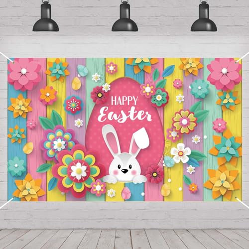 Easter Backdrop Bunny Egg Rabbit Photography Backdrop Easter Photo Decorations Photo Background Easter Grass Wall Decor