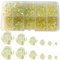 Gocelyn 900 perline biconiche in vetro di colore AB (giallo chiaro), perline distanziatrici assortite per la creazione di gioielli, bracciali, ciondoli (2 mm, 3 mm, 4 mm, 5 mm, 6 mm, 8 mm)