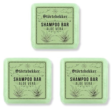 Störtebekker® Premium Shampoo Bar Aloe Vera (3x) - Festes Shampoo Herren & Damen - 3in1 Duschseife Männer für Haar, Gesicht, Körper - Feuchtigkeitsshampoo - vegan, handgefertigt - 3x100g