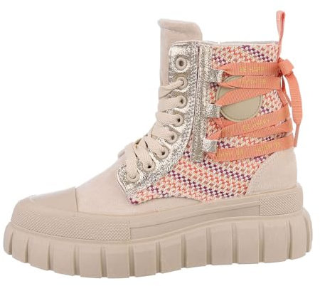 Ital Design Damenschuhe Freizeitschuhe Sneakers High, 8-68-, Kunstleder, Beige Orange, Gr. 39