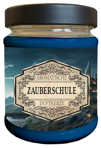 Fantasy Nerd Duftkerze | Handgemacht in Deutschland | 240ml | 40 Stunden Brenndauer | Geburtstagsgeschenk | Geschenkidee | Weihnachten (Zauberschule)