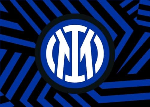 Inter Bandiera Dimensioni 70 x 50 cm con Nuova Grafica Geometrica con Logo Centrale