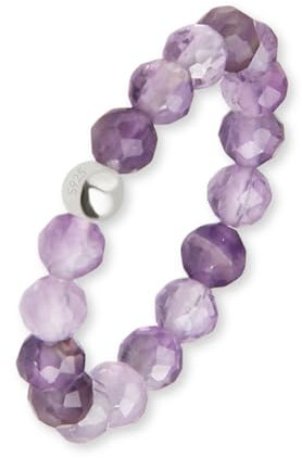 GD GOOD.designs Anti Stress Ring aus Amethyst Naturstein Perlen für Damen - Elastische Anxiety Rings - Fidget Ringe I Ringgröße 52-60