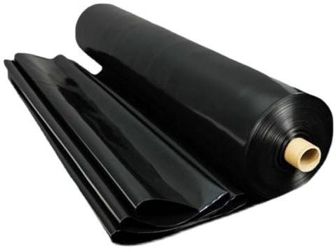Gaommini Bache Bassin 2mx2.5m 4mx4m 5mx5m Revêtements d'étang Noir HDPE sous-Couche Natation Bâche Étanche Jardin Piscine Membrane pour Étangs à Poissons, Fontaines - Épaisseur 0,2 mm(4x4m)
