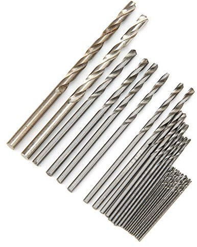 Juego de Brocas para Metal, 25 Piezas Kit de Brocas de Aleación de Aluminio Juego de Brocas para Destornillador de Impacto Brocas de Metal Kit de Brocas Helicoidales para Taladro