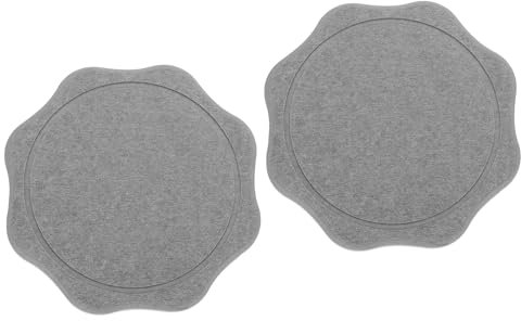 PATIKIL sous-Verres en Diatomite en Forme de Fleur, 8 Pouces, Lot de 2, Absorbants d'eau, Séchage Rapide, pour Tasses, pour Salle de Bain, Cuisine, Buanderie, Gris Foncé
