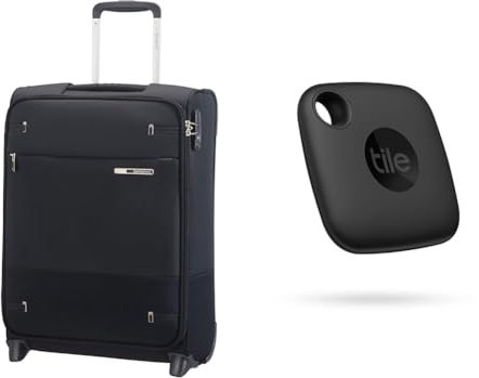Samsonite Base Boost - Spinner S (Länge: 35 cm) Handgepäck, 55 cm, 35 Liter, Schwarz & Tile Mate Bluetooth Item Finder