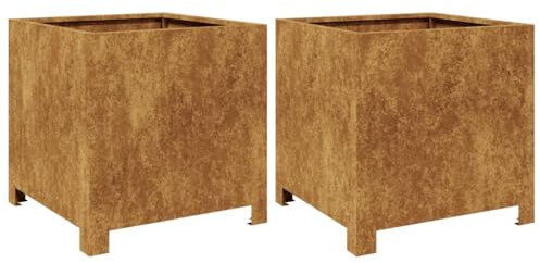 vidaXL Jardinières 2 pcs 40x40x40 cm Acier résistant aux intempéries