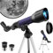 Télescope Astronomique Enfant, 360/50mm et 3X HD Lentille, Portable Réflecteur, Lunette Astronomiques, Observer des Etoiles, Lune, Enfants, pour Débutant, Cadeaux de Noël