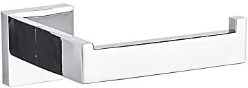 Ensemble de matériel de salle de bain carré moderne en acier Sta Porte-serviettes Crochets Porte-papier toilette Chrome poli Porte-rouleau de papier