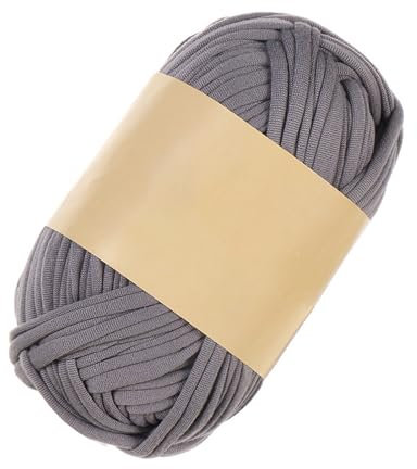 Tshirt Garn Zum Häkeln Textilgarn Hooked Bändchengarn Tshirt Yarn Taschen Jersey Schlauchgarn Häkelgarn for Hand DIY Bag, Blanket, Cushion, Crochet Projects, Home Decor (1 Stück,dunkelgrau)