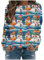 Pullover für Weihnachten Damen Weihnachts Blusentops Langärmlige Bluse Rundhals Shirt Xmas Sweatshirt Rudolph Rentier Elfe Oberteil Christmas Shirt Damen Weihnachtspulli Damen Baumwolle