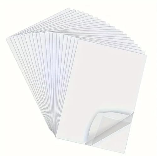 Kjzeex 12 Pcs Double Sided Adhesive Sheets, A4 Clear Self-Adhesive Sticky Craft Tape Sheet for Crafts DIY Arts Photo Albums Making