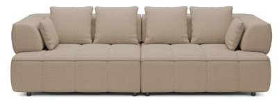 DomoHome Aula BigSofa Mit Verstellbarer Sitztiefe, Ohne Schlaffunktion, Verstellbare Rückenlehnen – Modernes Design, Hoher Komfort, Maße: 284x111x84/75 cm, Farbe: Beige