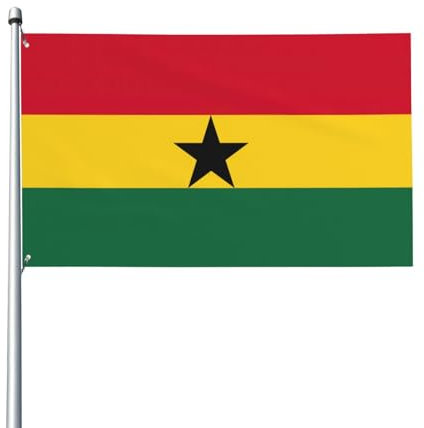 Flagge von Ghana, bedruckt, Gartenflagge, 89,9 x 152,4 cm, einseitig, für den Außenbereich, dekorative Flagge