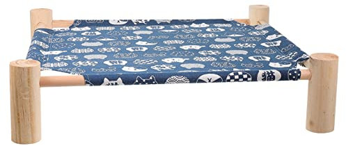Supvox Haustier Feldbett haustierbett pet Bed petbett Katzen bettchen catsbests Katzenhäuser für Wohnungskatzen Katze kratzt Hundebett Schlafbett für Welpen Katzenbett hölzern Navy