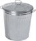 FERCASASHOP® - Bidone per Rifiuti con Coperchio, Diametro 42 cm, Altezza 49 cm, in Zinco, Capienza 62 Litri, Cestino, Pattumiera per Immondizia, per Spazzatura, Bidone con Maniglie