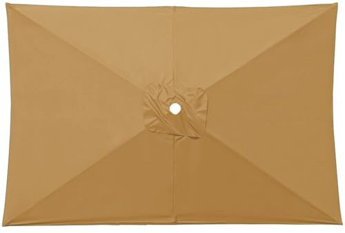 Miecoae Rechteckig Sonnenschirm Ersatzbezug 2x3.0m 6 Rippen, Ersatz-Bezug, Sonnenschirmbezug für Gartenschirm Terrassenschirm Ersatzbezug(U1)