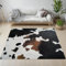 Sshjfeu 3D Rindsleder Teppich 100 X 150 cm, Kuhfell Bauernhoftier Teppich Waschbar rutschfest Kurzflor Weich, Western Bauernhaus Teppiche für Schlafzimmer, Wohnzimmer, Esszimmer, Kinderzimmer