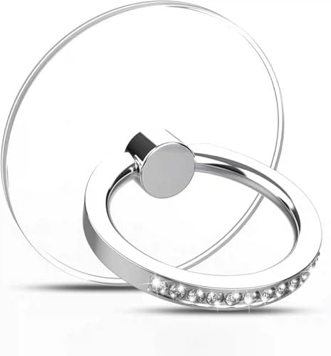 JINC Transparent Handy Ring Halterung, Universal Telefon Ring Halter Griff 360 Grad Drehung Anneau Support Téléphone Durchsichtiger Ringständer Kompatibel mit Allen Smartphones (1)
