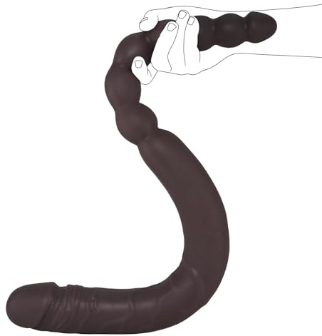 Hosnhh Gode Double Extrémité Long énorme de 66 cm, Double Dong Flexible | Pénis Réaliste et Perles, Stimulateur Anal Vaginal, Gros Géants épais, Silicone, Jouets Sexuels pour Couple Lesbien Gay
