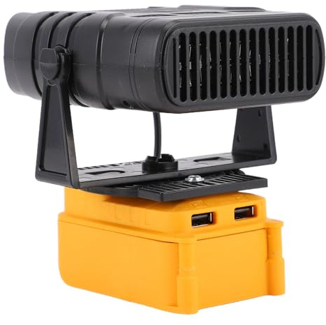 Sxhlseller Kabellose Tragbare Raumheizung für 20-V-Max-Batterien, 200-W-Elektroheizung auf der Baustelle mit 2-stufigen Heizeinstellungen und Zwei USB-Anschlüssen für Werkstatt, Garage,