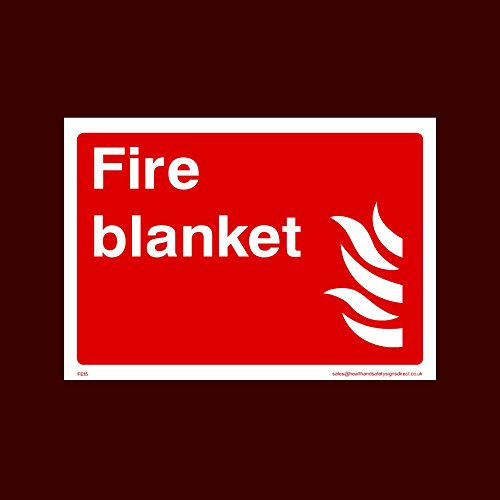 Fire Blanket Plastic Sign with double sided fixing tape (FE15) - Fire, Alarm, Extinguisher, Fire Exit, Arrow, Switch, Call Point