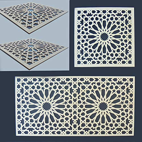 Dekorpaneel Laserschnitt aus 3mm-Sperrholzplatte mit orientalischem Ornament (100 x 50 x 0,3 cm Marokko)