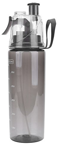600ml Anti-Leak Sports Water Spray Bottle - Clear Plastic, 4 Colors Available for Kids (Black)