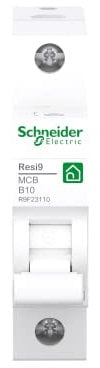Schneider C16 Interruptor diferencial Resi9 1P C16A característica 6 kA, Blanco