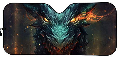 Cool Dragon Design - Parasol para parabrisas de coche, parasol de coche, protege los rayos UV, protector interior del vehículo