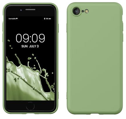 kwmobile Handyhülle für iPhone SE 2022 Hülle/iPhone SE 2020 / iPhone 8 / iPhone 7, für iPhone SE Hülle - Schutzhülle für kabelloses Laden - Case in Matcha Grün