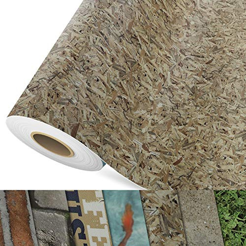 casa pura CV Bodenbelag OSB - extra abriebfester PVC Bodenbelag (geschäumt) - Foto-Druck Spanplatte - Oberfläche strukturiert - Meterware (200x350 cm)