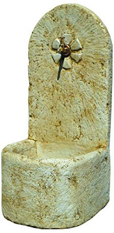 Fontaine murale en pierre pour extérieur jardin 46 x 50 x 109 cm.
