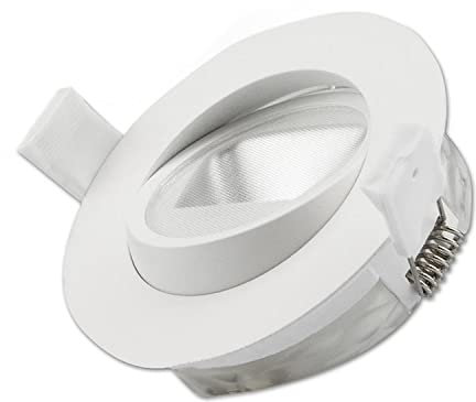LED Einbaustrahler, asymetrisch COB, Alu weiß, 8W, 50°, IP44, 3000K, dimmbar