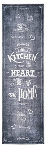 wunderlin Läufer Flur Teppich Küche Collection Waschbarer Modernes Design, Wertvoll Verwenden Für Teppichlaeufer, rutschfest und Küchenläufer Nützlich Küchenteppich Waschbar (Heart, 60x200)