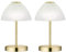 2er Set klassische LED Tischleuchte Messing touch dimmbar Höhe 24cm