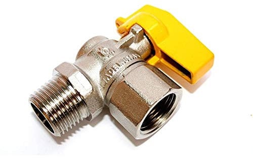 TLDSHOP® - Rubinetto gas varie misure e modelli - PZ 1 (a squadro 1/2 maschio/femmina)