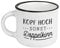 Espressotasse vintage| Mini Keramik Becher zum verschenken | 95 ml | Kopf hoch, Weiß