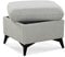 CAVADORE Hocker Lotta / Skandinavischer Stauraumhocker als Beistellhocker / leichte Fleckentfernung dank Soft Clean / 58 x 47 x 58 / Hellgrau