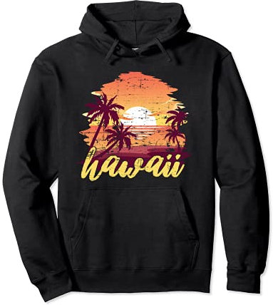 Sonnenuntergang Tropische Inseln Sommer Palmen Hawaii Pullover Hoodie