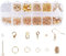 Schmuckherstellung Set, 800 Stücke Schmuck Basteln zubehör Starter Kit mit Sprung Ringe und Karabinerverschluss Ohrringhaken usw, für DIY Bastelbedarf und Reparatur Halskette, Armband, Ohrringe (Gold)